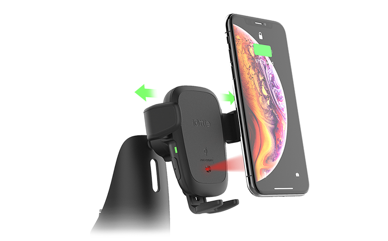 proximity sensor automatically opening and closing to mount phone on the auto sense cupholder mount