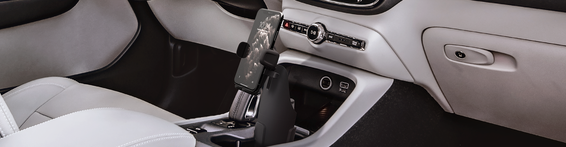 eot5_cupholder_detail-image00 Easy One Touch 5 Universal Car Mount Phone Holder Installed in Cupholder