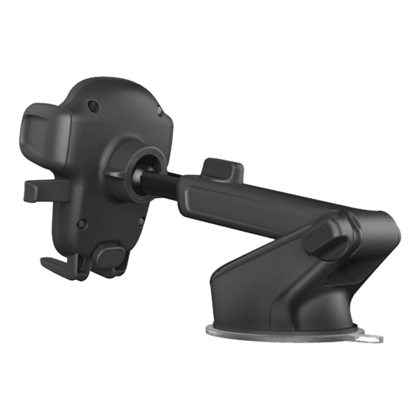 Rear View of the Easy One Touch 5 Dashboard and Windshield Universal car mount phone holder with its extended telescopic arm offering drivers a more customized viewing experience