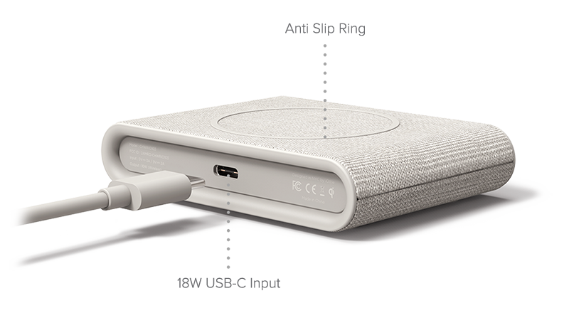 iottie.comionw-mini_ivory_detail_convenient-charging iON Wireless Mini Charging Pad in Ivory Charges Phones Securely and Quickly