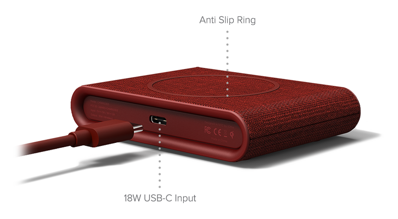 iottie.comionw-mini_ruby_detail_convenient-charging iON Wireless Mini in Ruby Securely and Quickly Charges Apple and Android Phones