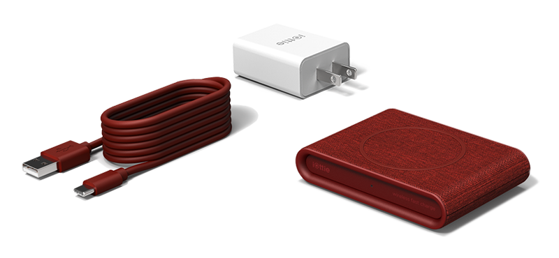 iON Wireless Mini Charging Pad in Ruby Includes Power Adapter & USB Cable