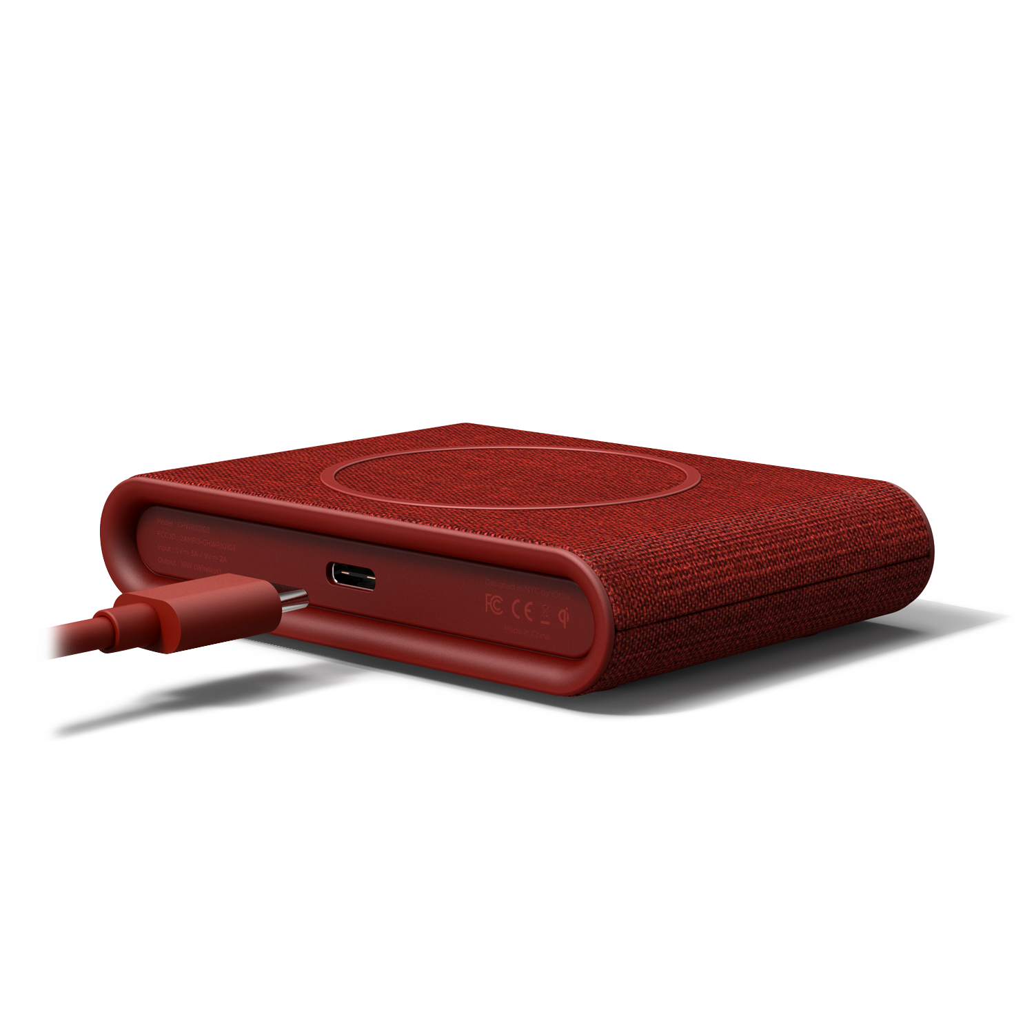 Rear View of the iON Wireless Mini Charging Pad in Ruby