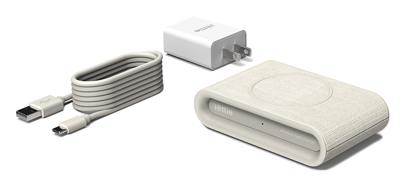 iottie.comionw-plus_ivory_detail_whats-in-the-box iON Wireless Plus Charging Pad in Ivory, Power Adapter, & USB Cable