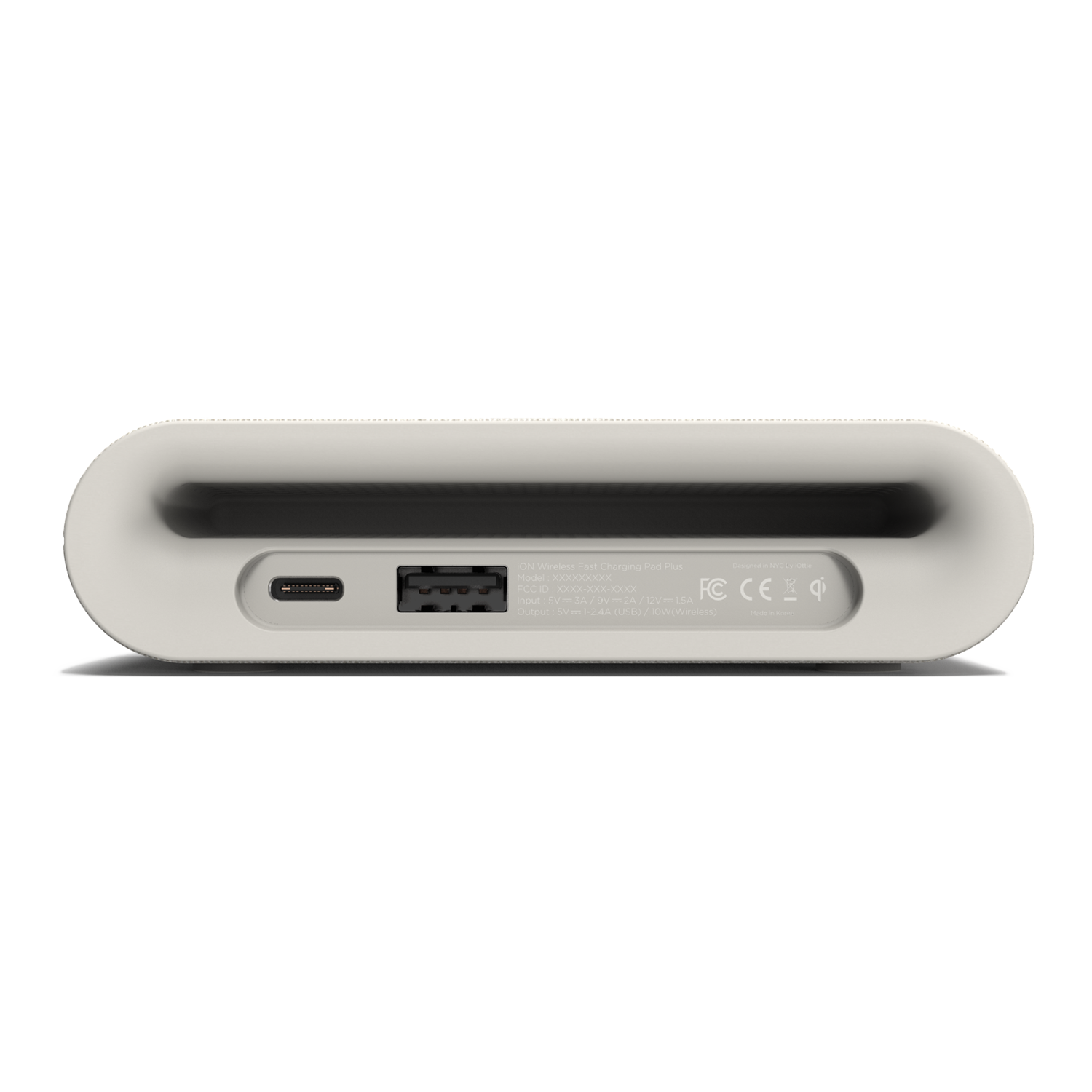 Rear View of the iON Wireless Plus Charging Pad in Ivory