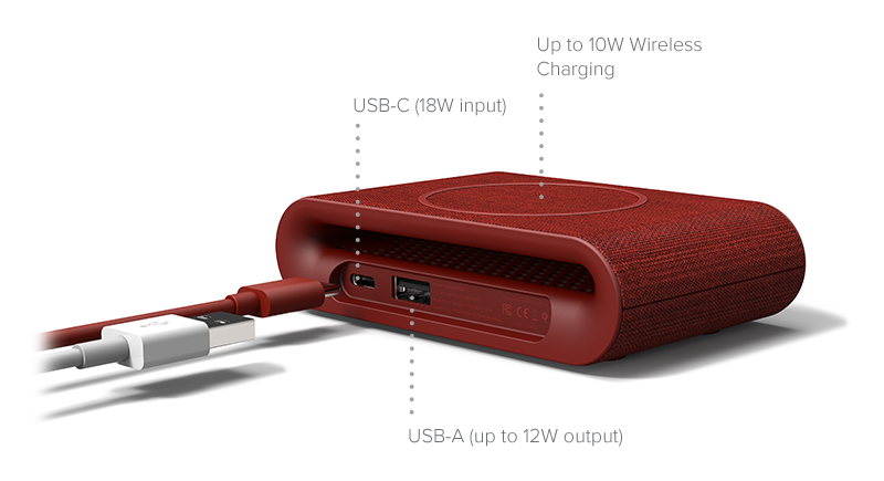 iON Wireless Plus Pad Charging Hub in Ruby