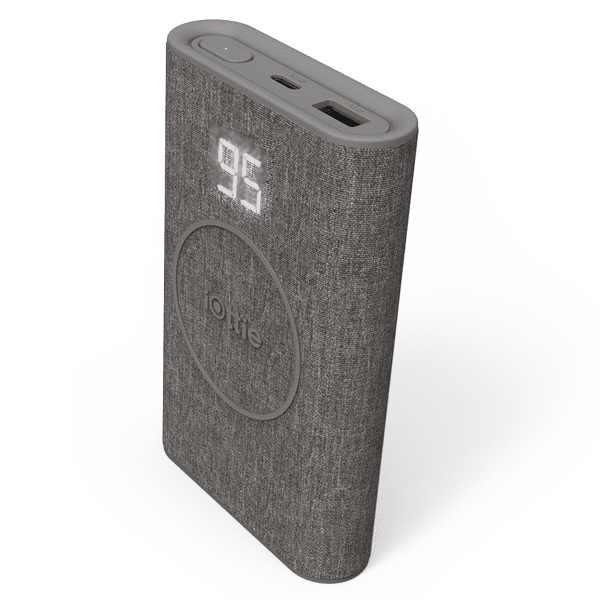 Top View of the iON Wireless Go Power Bank in Ash, Portable Charger