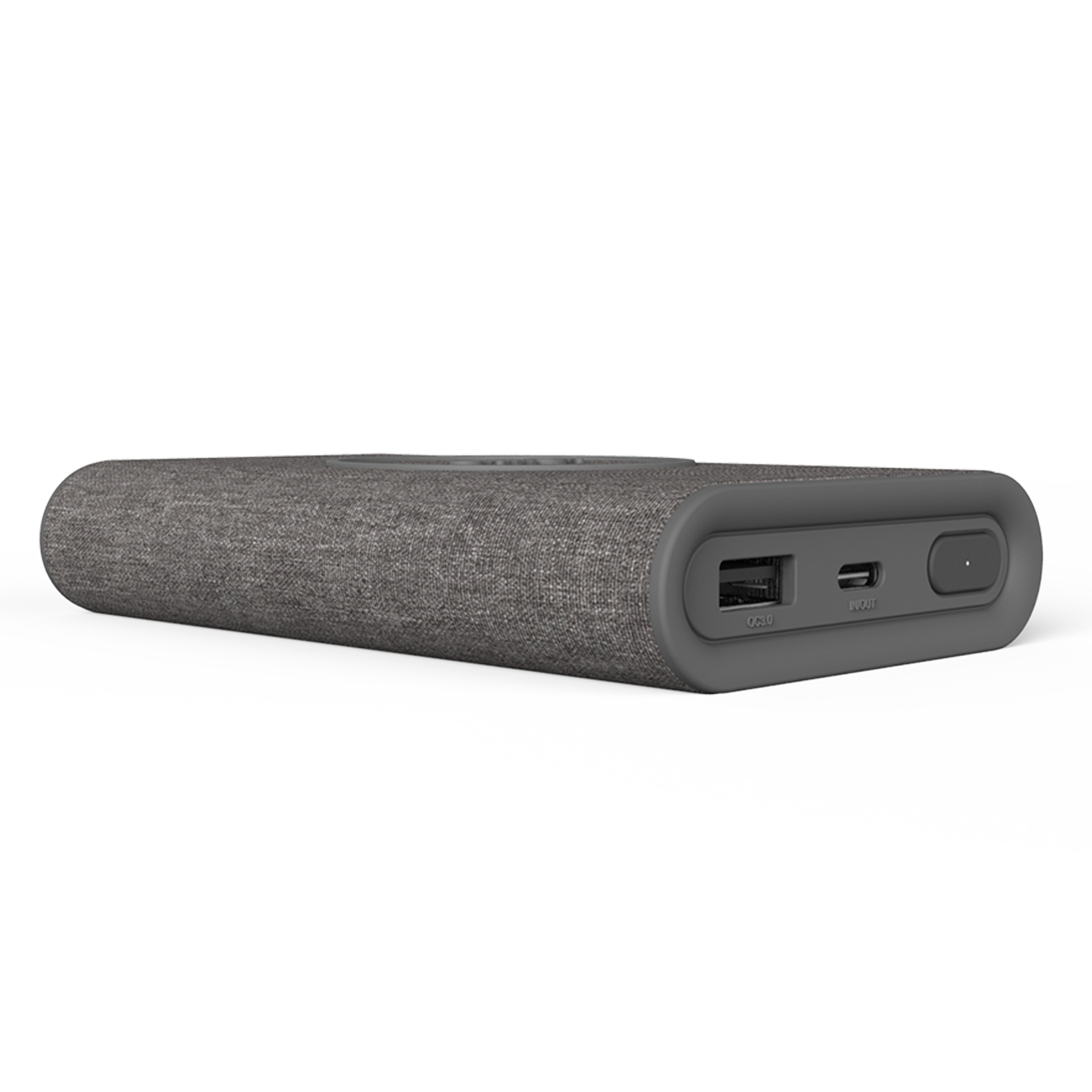Side View of the iON Wireless Go Power Bank in Ash, Portable Charger