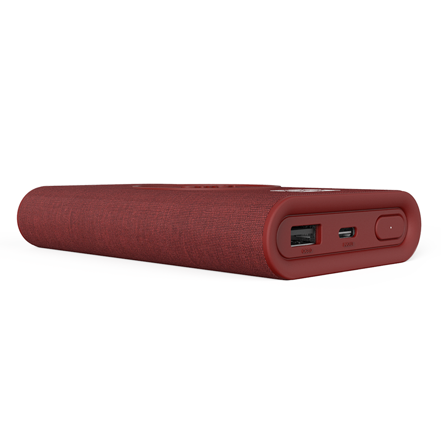 Side View of the iON Wireless Go Power Bank in Ruby, Portable Charger
