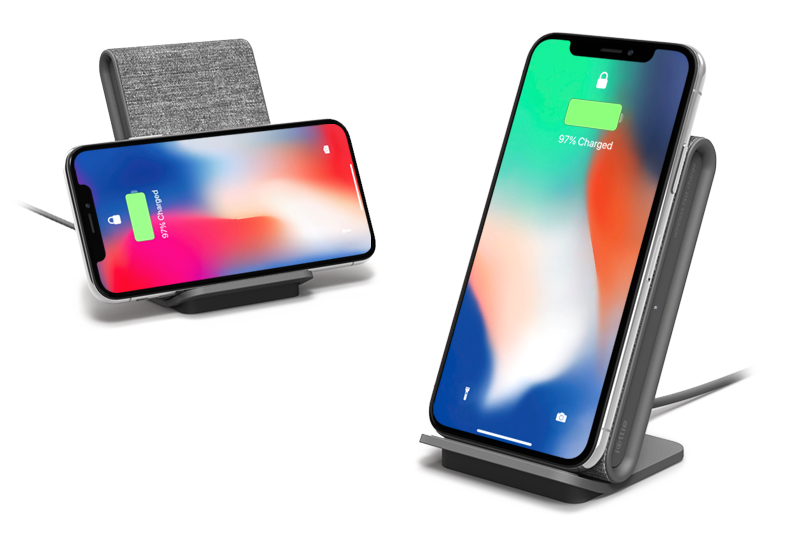 iottie.comionw_stand_detail_ideal-viewing iON Wireless Charging Stand with Phone Mounted in Portrait & Landscape Mode