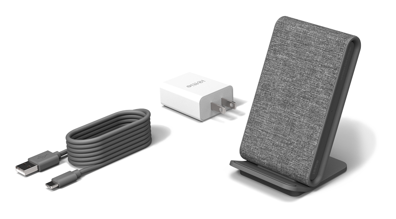 iottie.comionw_stand_detail_lifestyle_whats-in-the-box iON Wireless Stand Includes Cable & Power Adapter