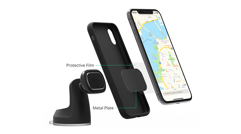 itap2_dash_detail-image3 iTap Magnetic 2 Dash & Windshield Mount installed on device with case