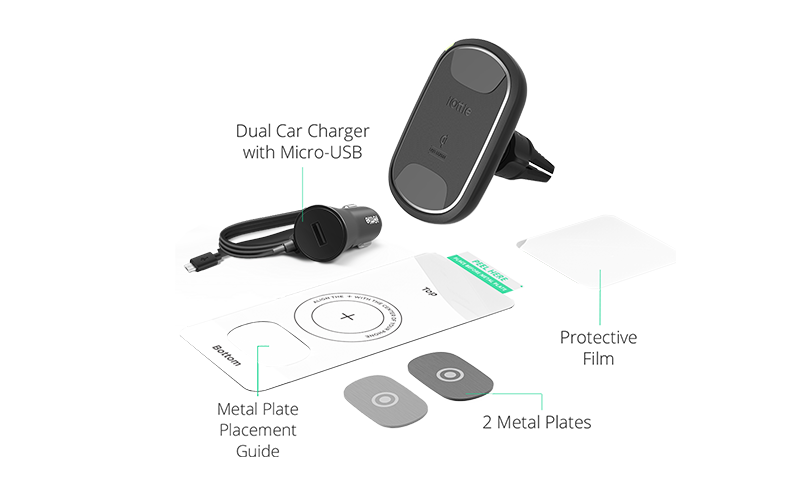 itapw2_vent_feature_image5 overview of iTap wireless 2 air vent mount, wireless charging air vent mount