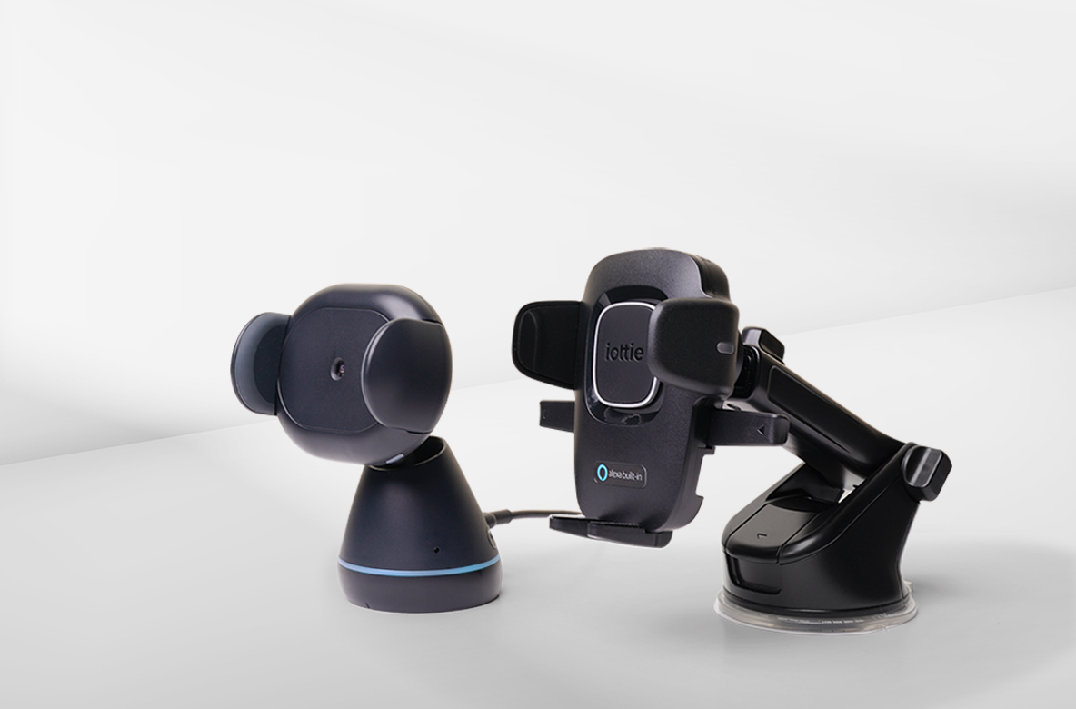 Car Mount with Alexa Built-in Aivo Connect wireless charging car mount, wireless charging phone holder Easy One Touch Connect car mount universal phone holder