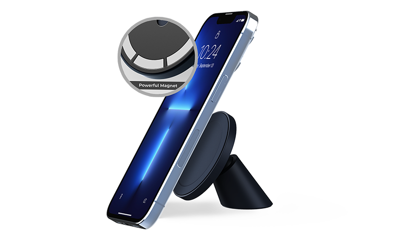 magnetic Close Up of the Power Magnets Inside the Velox Magnetic Flush Mount Car Phone Holder for MagSafe iPhones